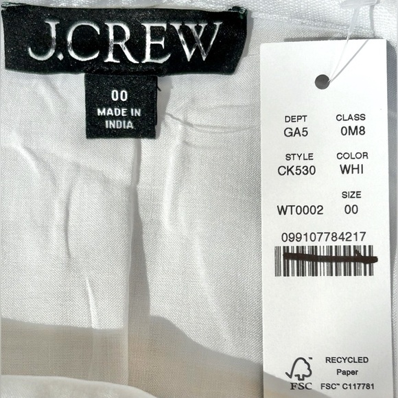 NWT White Wrap Mini Skirt in Linen, Lined, Size 00 - Picture 9 of 11